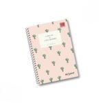 A4 Spiral Notebook 500 Pages Premium Single Ruled Cactus Design Hybrid Lamination SBS Cover Long Lasting Spiral Binding