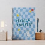 A4 SPIRAL LONGBOOK BLUE CHEKERED (VIBIN & THRIVIN) DESIGN - Image 2