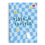 A4 SPIRAL LONGBOOK BLUE CHEKERED (VIBIN & THRIVIN) DESIGN