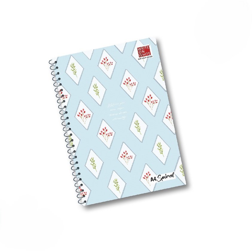 diamond shape-spiral-front-side-500pages (1) A4 PREMIUM SPIRAL (DIAMOND SHAPE FLOWERS) 500 Pages - Image 1
