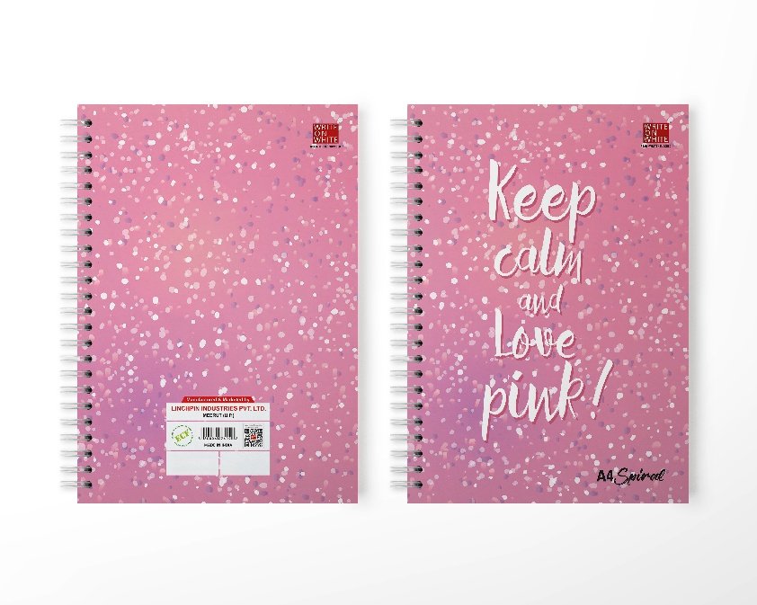 keep-calm-both-side (1) A4 SPIRAL LONGBOOK 300 Pages (KEEP CALM AND LOVE PINK) - Image 1