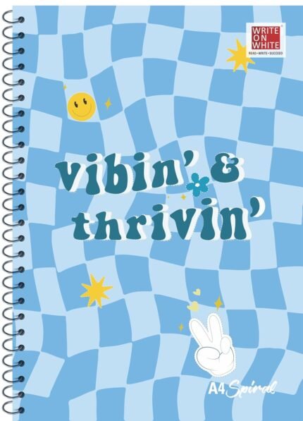 Vibin and Thrivin A4 Size 5 Subject Spiral Longbook | 400 Pages| Ruled| Soft Cover| Size:29.7x21cm