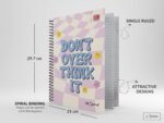 Don't Over Think It A4 Size 5 Subject Spiral Longbook | 400 Pages| Ruled | Soft Cover | Size: 29.7x21cm, For Smooth & Organized Note-taking. - Image 4